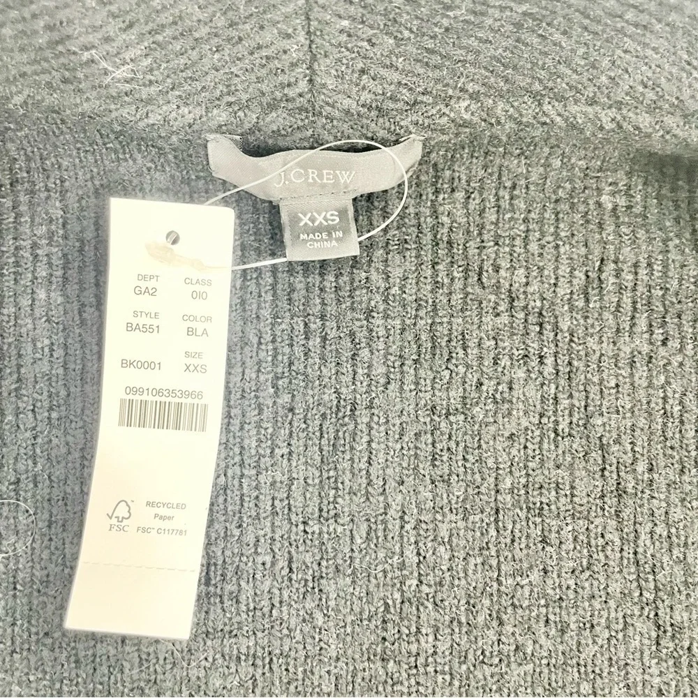 NWT J Crew Cocoon Alpaca Blend Black Longline‎ Minimalist sweater-blazer BA551